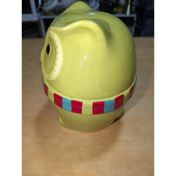 Harry & David Collectors Christmas Cookie Jar Green Owl 9.5" 2012 - Picture 2 of 7